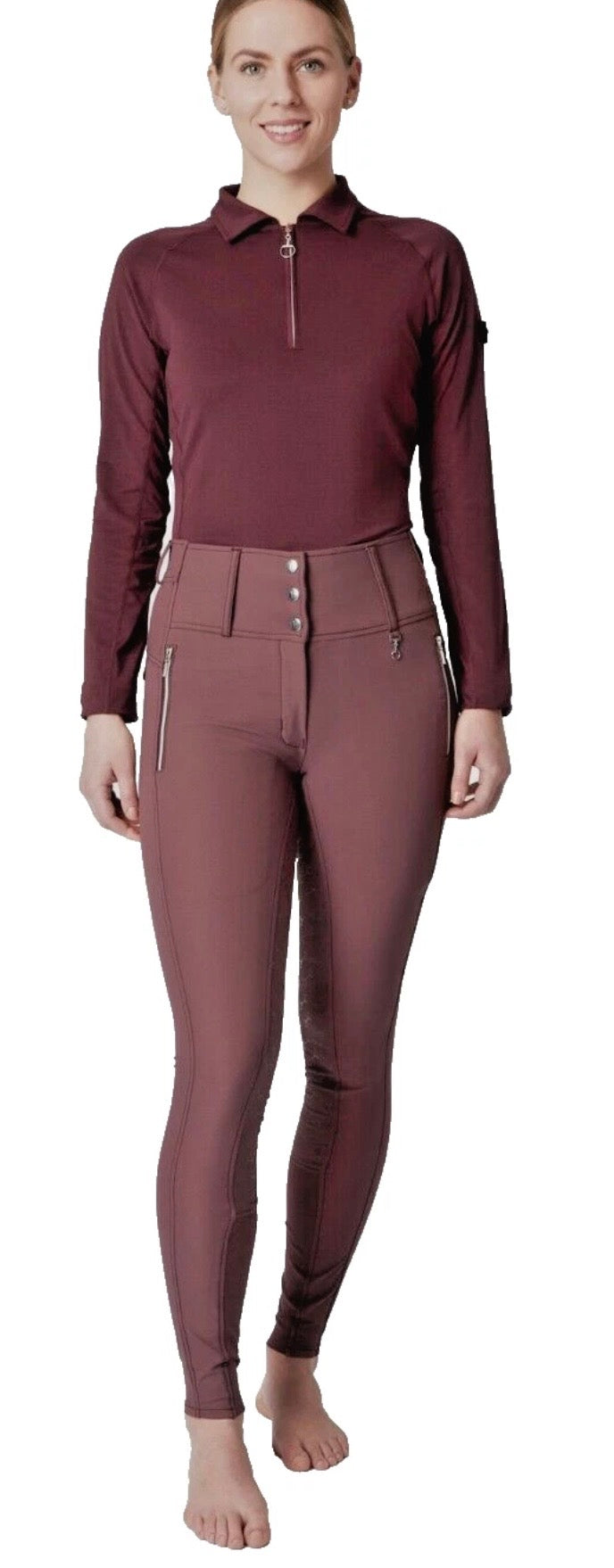 Gorgeous Andrea Full Silicone Breeches by HORZE - High Quality - Burgundy - Size 14 - LAST PAIR