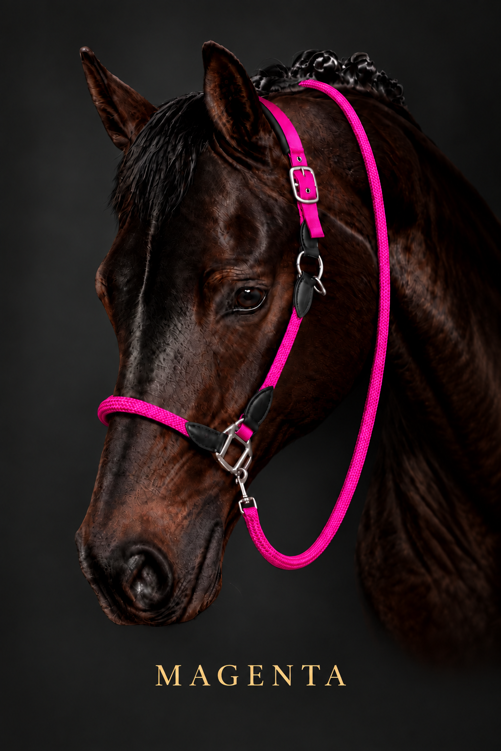 Carlotta Headcollar & Lead Set by HKM - New Colours For Autumn/Winter 2026 - Pink, Petrol & Royal Blue