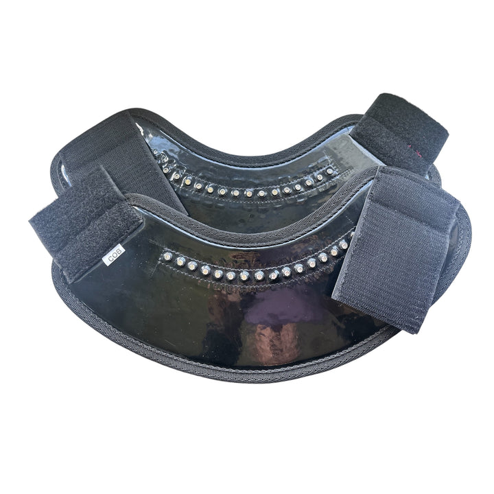 Over Reach Boots - Black Patent with Crystals - Size Cob - Last 2 Pairs