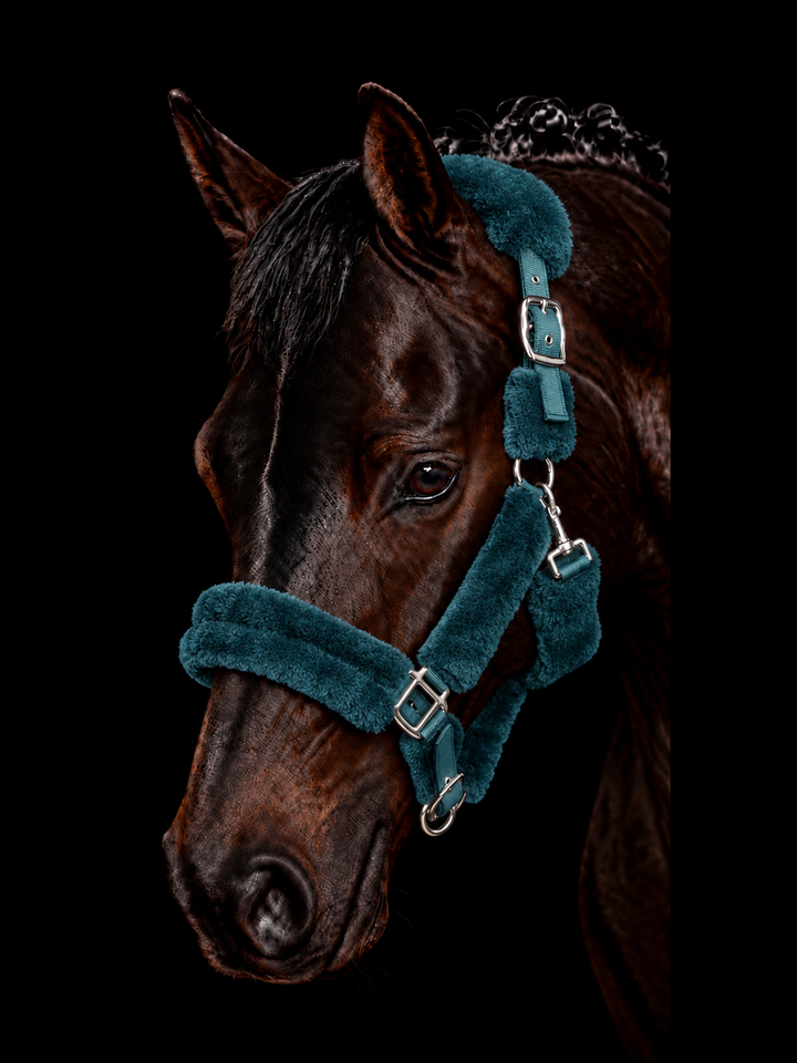HKM Comfort Fluffy Padded Headcollar & Lead
