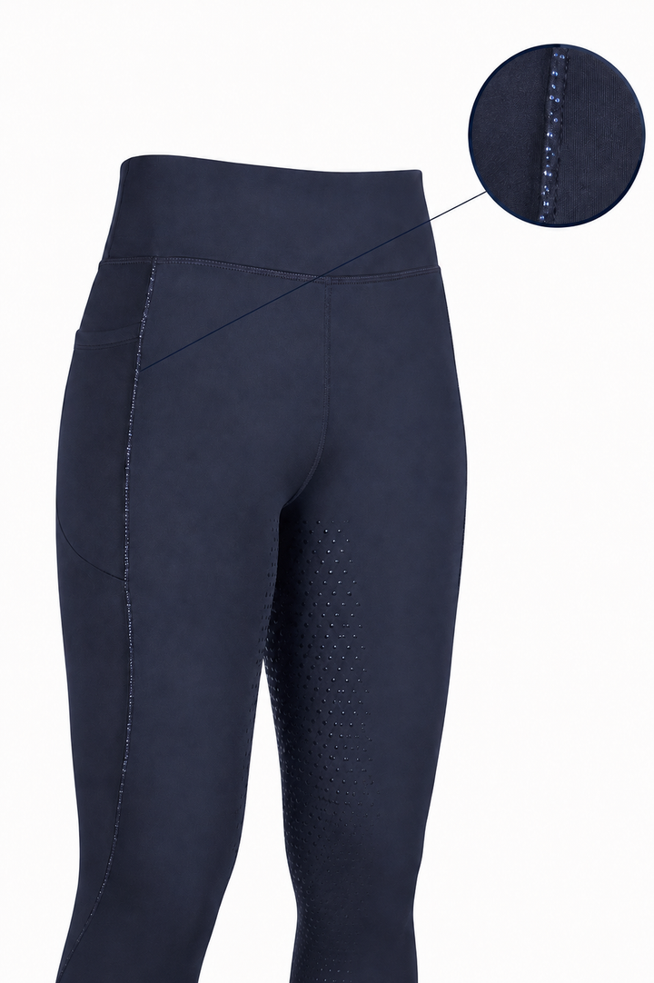 HKM Alice Riding Tights with Silicone Seat - Black or Navy
