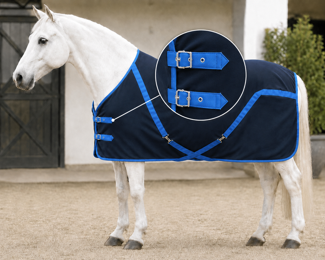 Polar Fleece Rug - Travel/Stable/Cooler - Red & White - 6'0