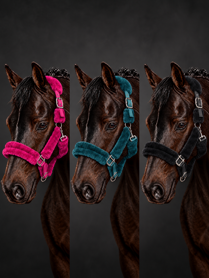HKM Comfort Fluffy Padded Headcollar & Lead