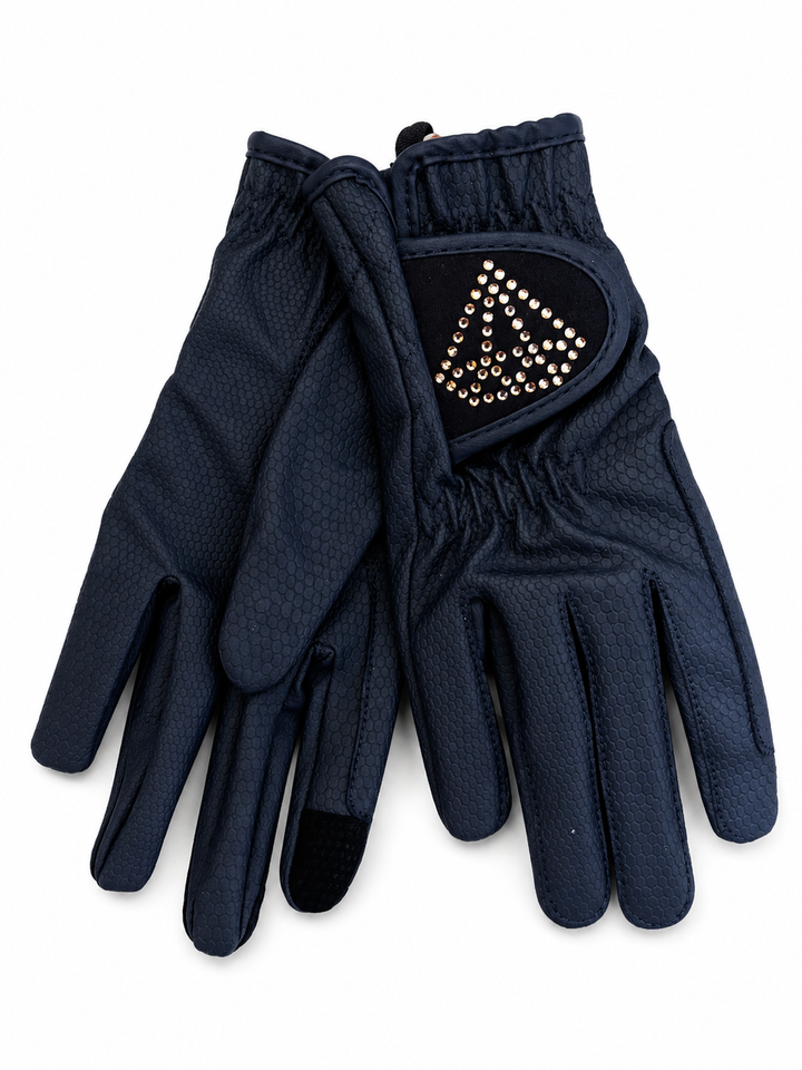 Hy Equestrian Cadiz Childrens Riding Gloves - Navy - Childs Small - LAST PAIR
