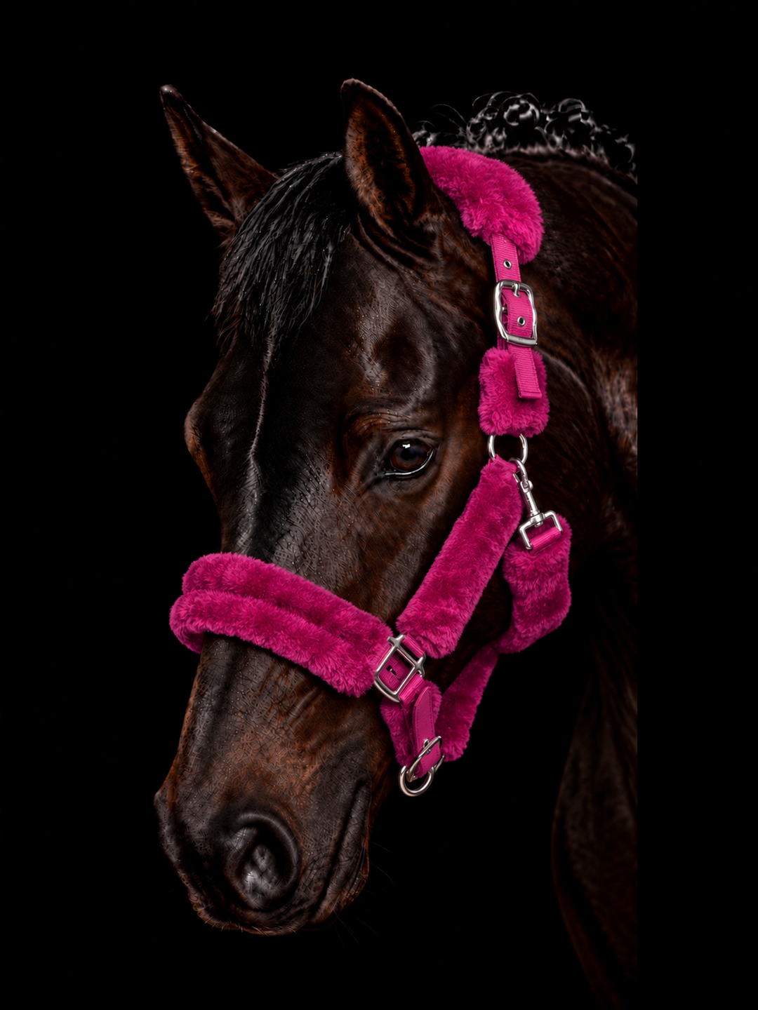 HKM Comfort Fluffy Padded Headcollar & Lead