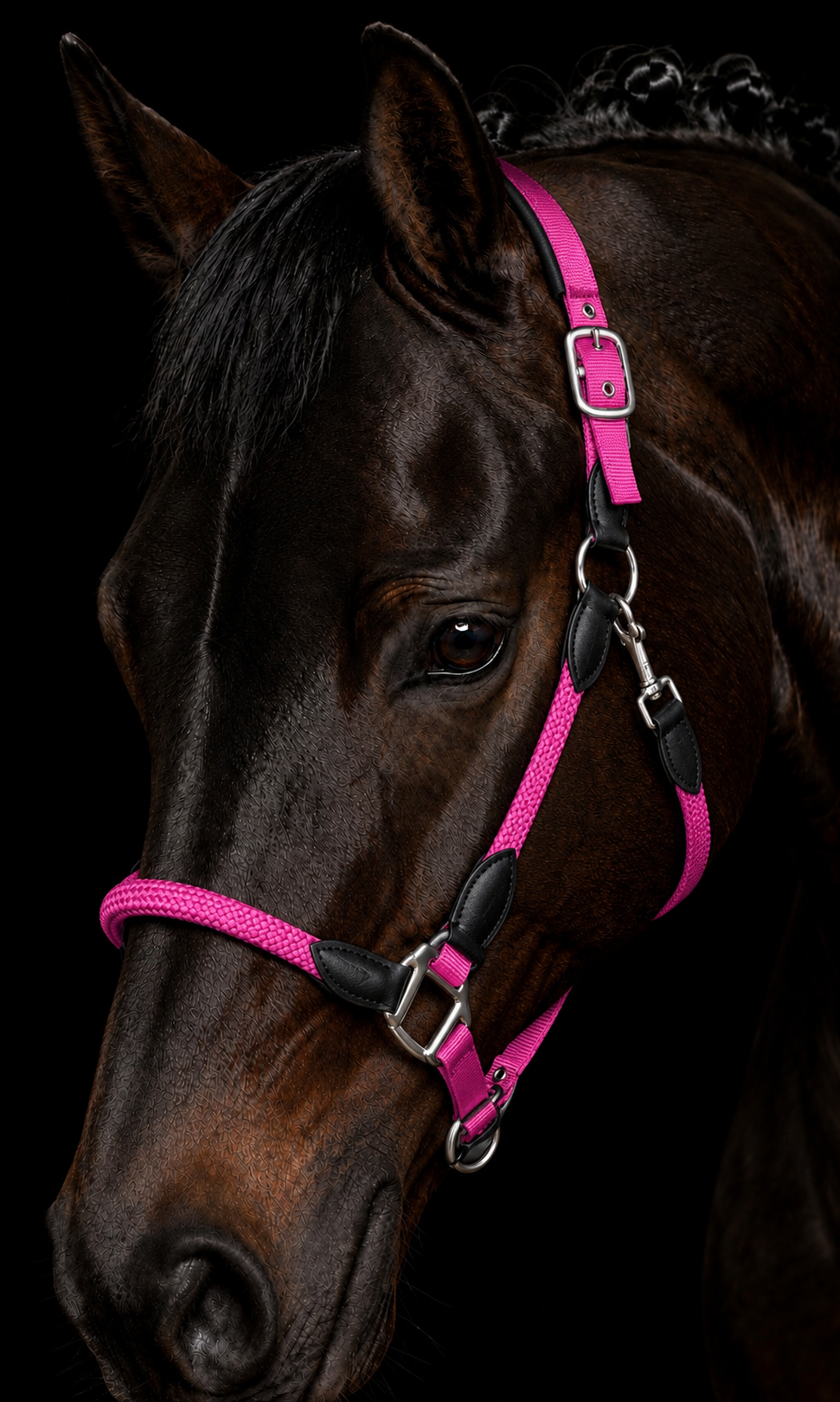 Carlotta Headcollar & Lead Set by HKM - New Colours For Autumn/Winter 2026 - Pink, Petrol & Royal Blue