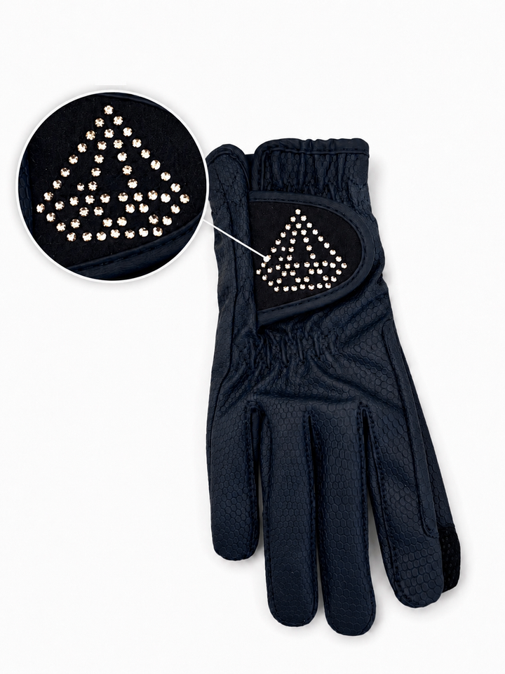 Hy Equestrian Cadiz Childrens Riding Gloves - Navy - Childs Small - LAST PAIR