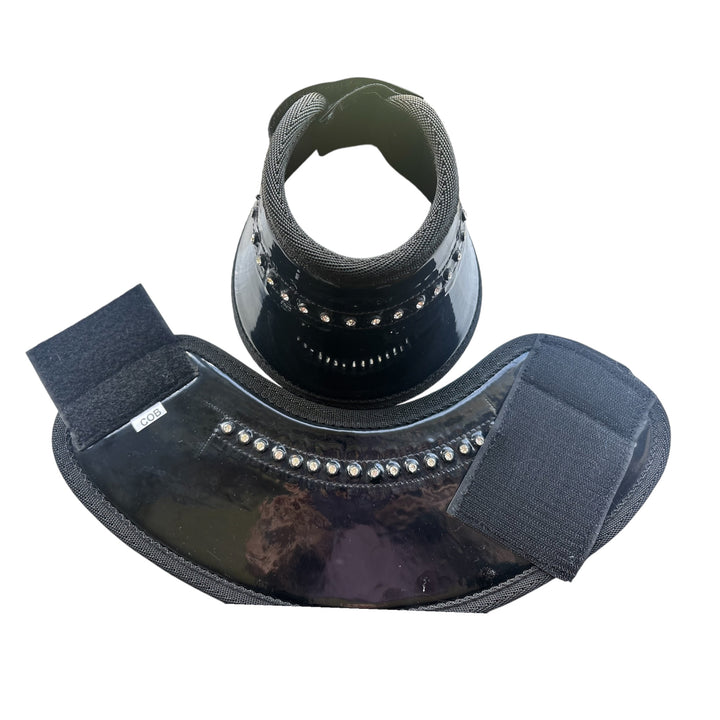 Over Reach Boots - Black Patent with Crystals - Size Cob - Last 2 Pairs