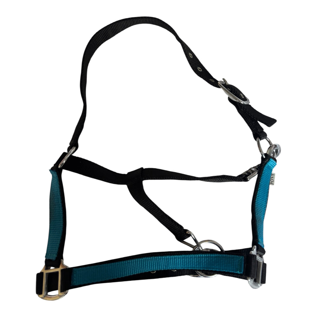 2 Tone Nylon Headcollar with Matching Lead Rope - 3 Colours to Choose From