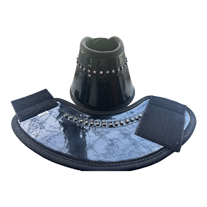 Over Reach Boots - Black Patent with Crystals - Size Cob - Last 2 Pairs
