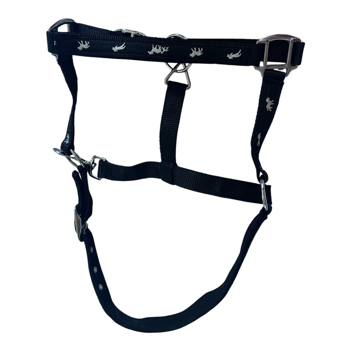 Nubuck Padded Nylon Headcollar with Horse Logo - 3 Colours