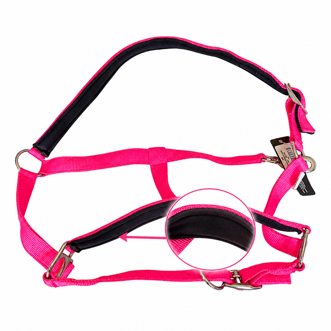 HKM Stars Softice Headcollar & Leadrope Set - Neon Pink