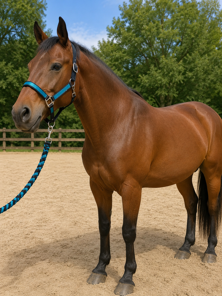 2 Tone Nylon Headcollar with Matching Lead Rope - 3 Colours to Choose From