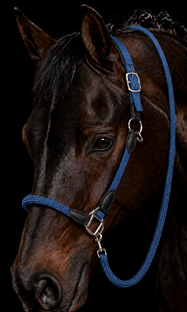 Carlotta Headcollar & Lead Set by HKM - New Colours For Autumn/Winter 2026 - Pink, Petrol & Royal Blue