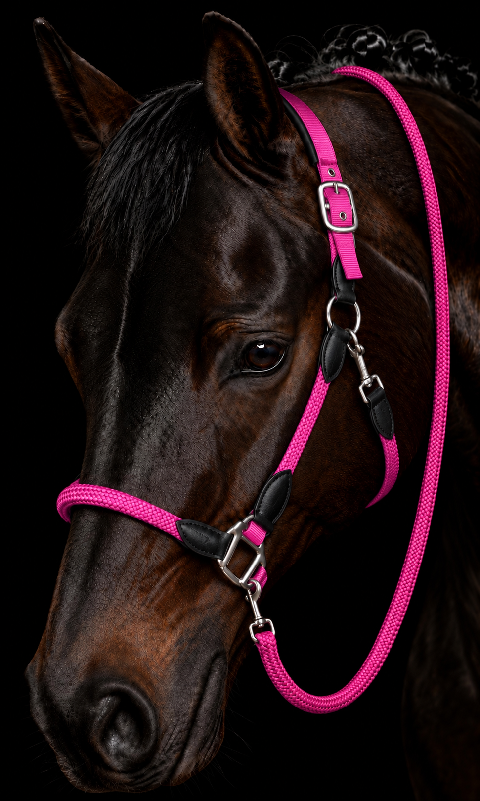 Carlotta Headcollar & Lead Set by HKM - New Colours For Autumn/Winter 2026 - Pink, Petrol & Royal Blue