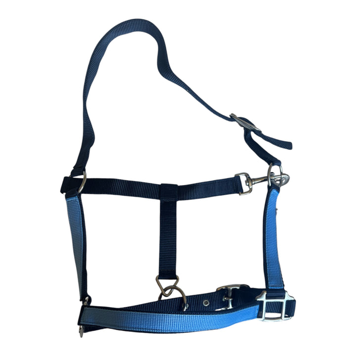 2 Tone Nylon Headcollar with Matching Lead Rope - 3 Colours to Choose From