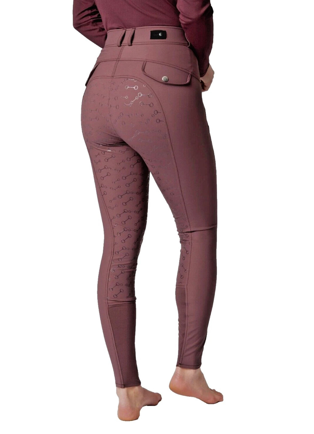 Gorgeous Andrea Full Silicone Breeches by HORZE - High Quality - Burgundy - Size 14 - LAST PAIR