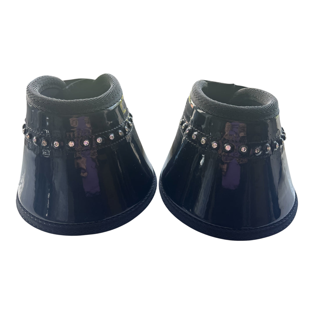 Over Reach Boots - Black Patent with Crystals - Size Cob - Last 2 Pairs