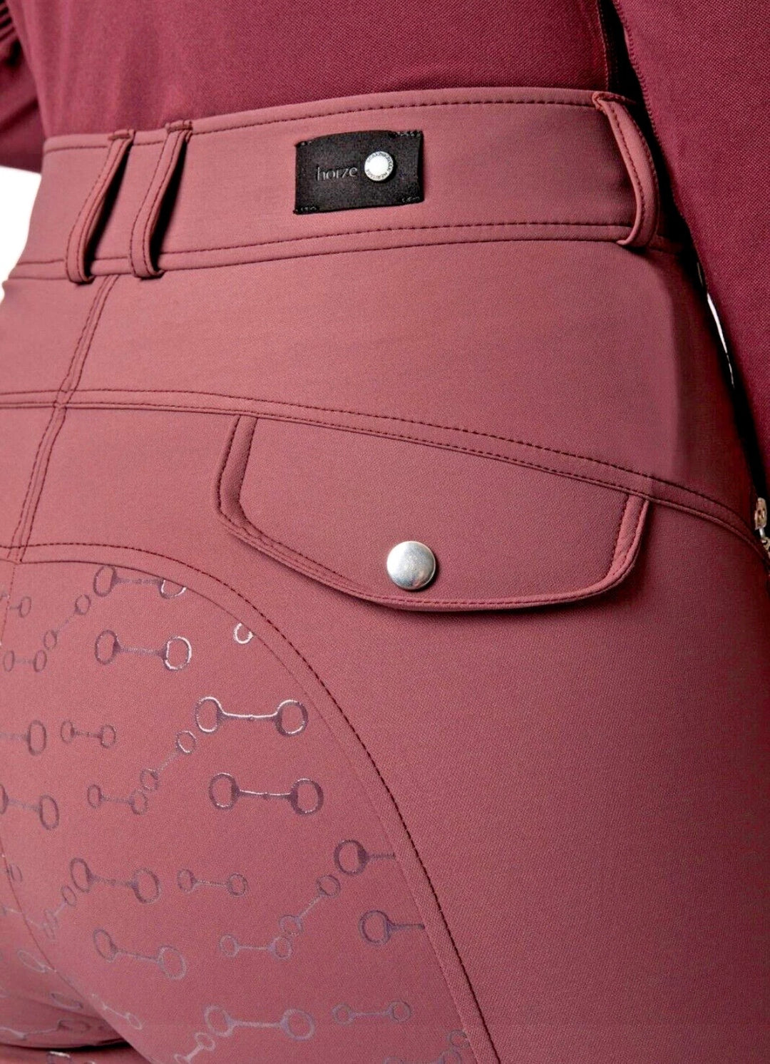 Gorgeous Andrea Full Silicone Breeches by HORZE - High Quality - Burgundy - Size 14 - LAST PAIR