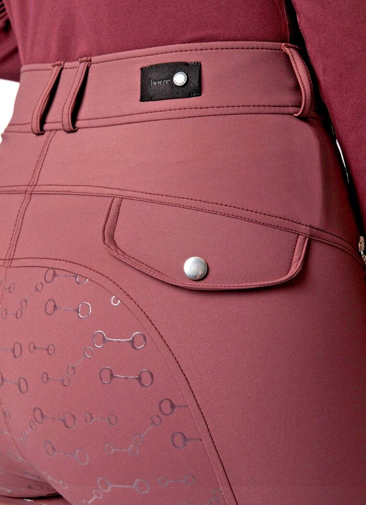 Gorgeous Andrea Full Silicone Breeches by HORZE - High Quality - Burgundy - Size 14 - LAST PAIR