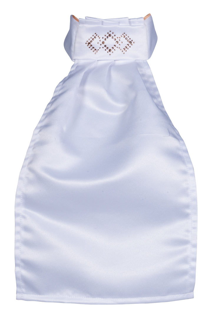 HKM Stunning "Abby" Stock Bib (Pre Tied) - White/Rose Gold - very Smart