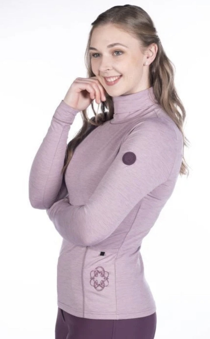HKM Arctic Bay Turtleneck Long Sleeved Riding Top - Dark Lilac OR Mauve - Fab Gift