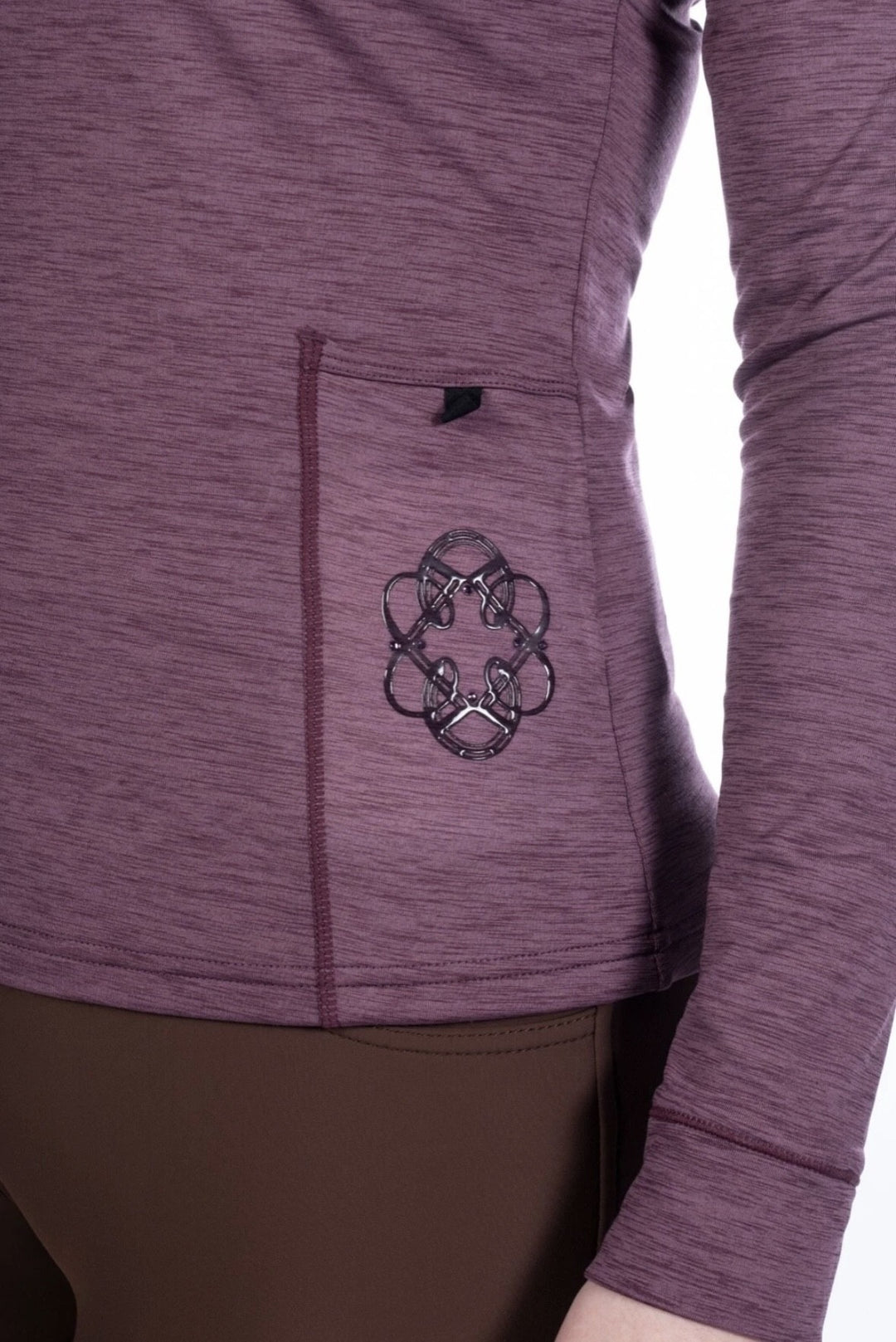 HKM Arctic Bay Turtleneck Long Sleeved Riding Top - Dark Lilac OR Mauve - Fab Gift