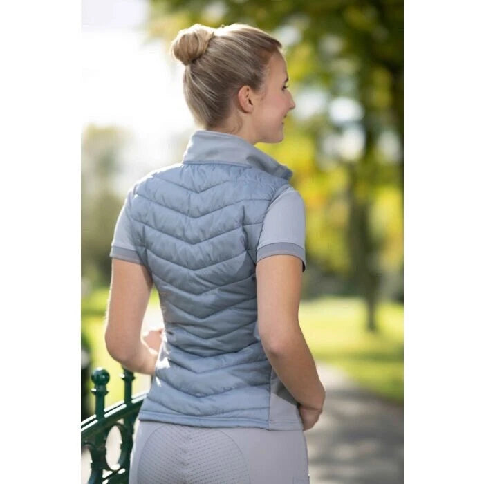 HKM Basel Jersey/Nylon Gilet in Bluey/Grey & Rose Gold - All Sizes -