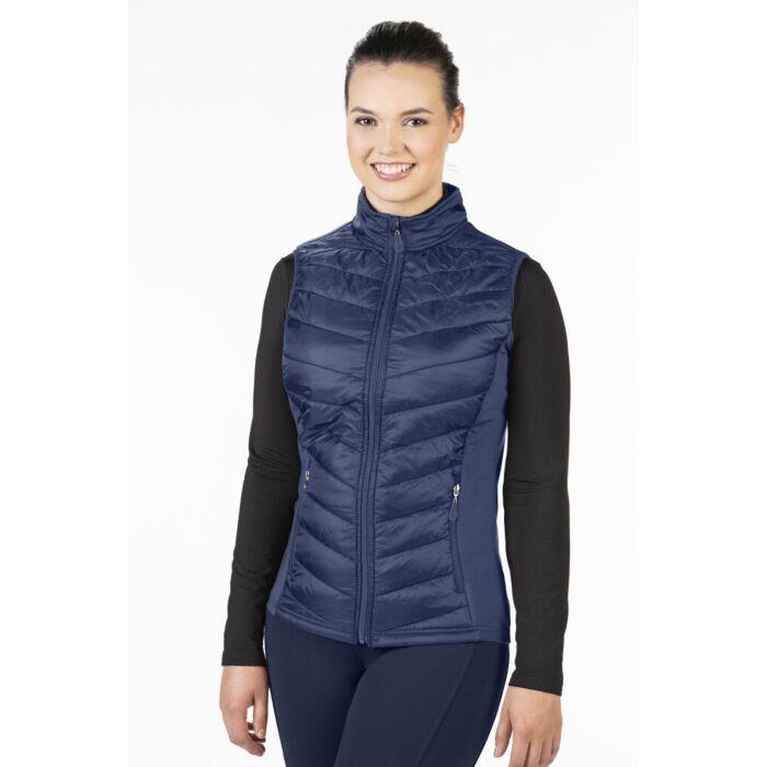 HKM Basel Jersey/Nylon Gilet - Navy - Warm - Size 8-18  (Popular Item)