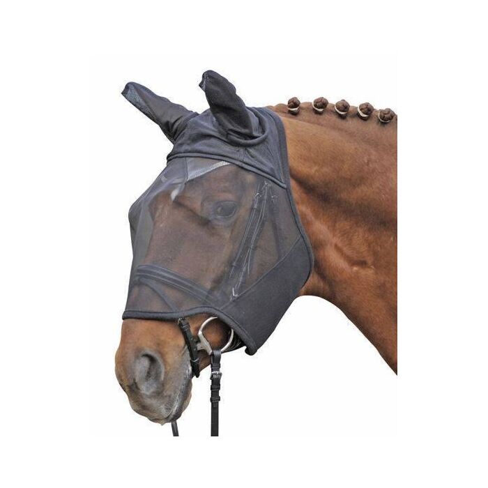 HKM Black Fly Mask With Ears - Keep the Flies Away & your horse comfortable! (Popular Pick))