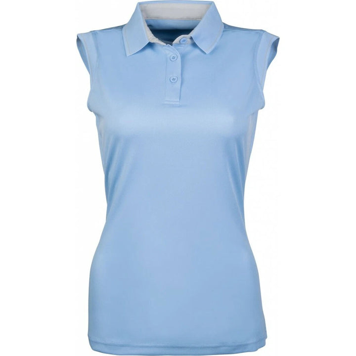 HKM Classico Lightweight Sleeveless Summer Riding Polo Top-Sky Blue