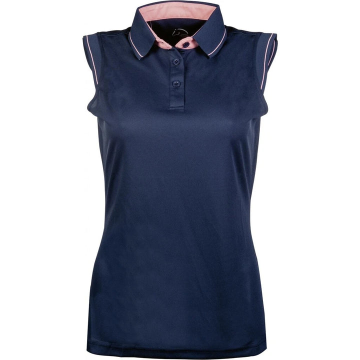 HKM Classico Lightweight Summer Sleeveless Polo Top in Navy Size 10 - LAST ONE!