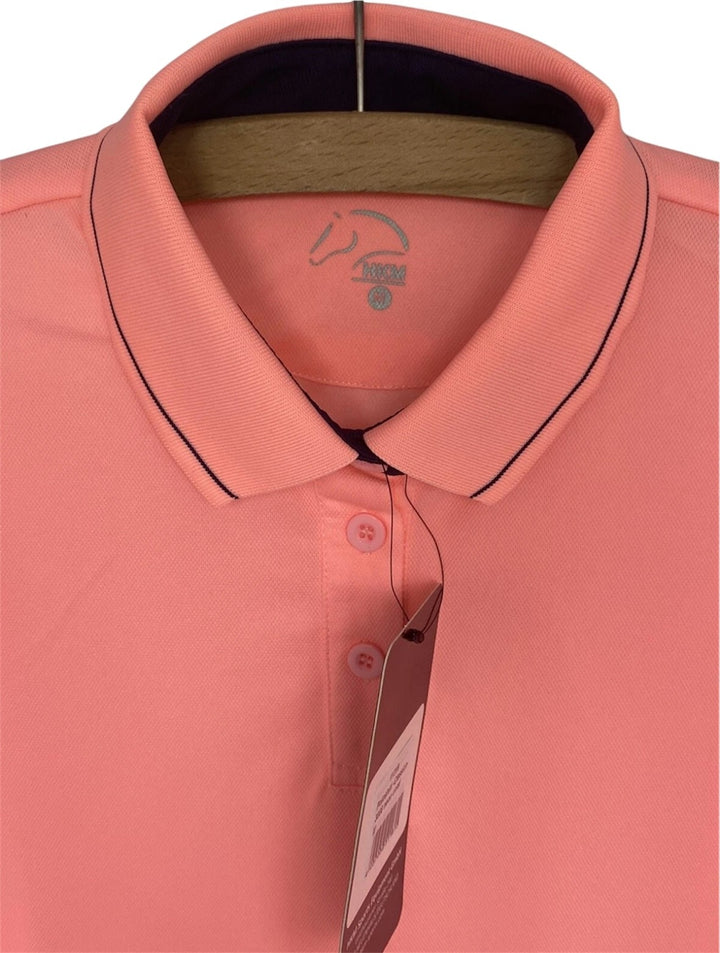 HKM Classico Short Sleeved Summer Polo Top - Neon Coral - All Sizes - Ideal Gift