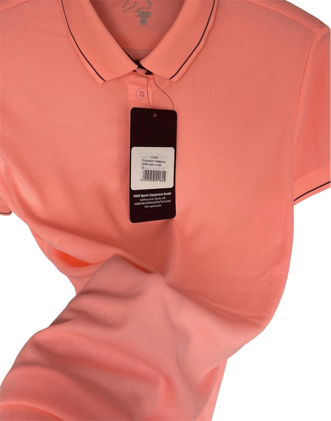 HKM Classico Short Sleeved Summer Polo Top - Neon Coral - All Sizes - Ideal Gift