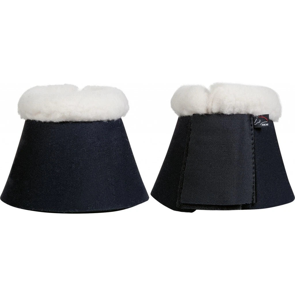HKM 'Comfort' Soft' Over Reach Boots with Fur Trim - Black/Cream