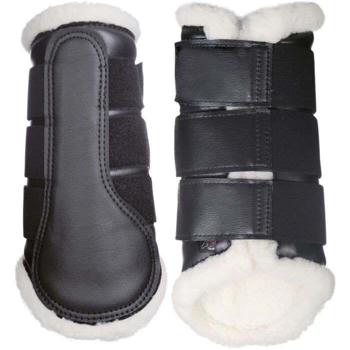 HKM Shock Absorbing Protection Boots "Comfort"/Brushing Boots - Black/Cream