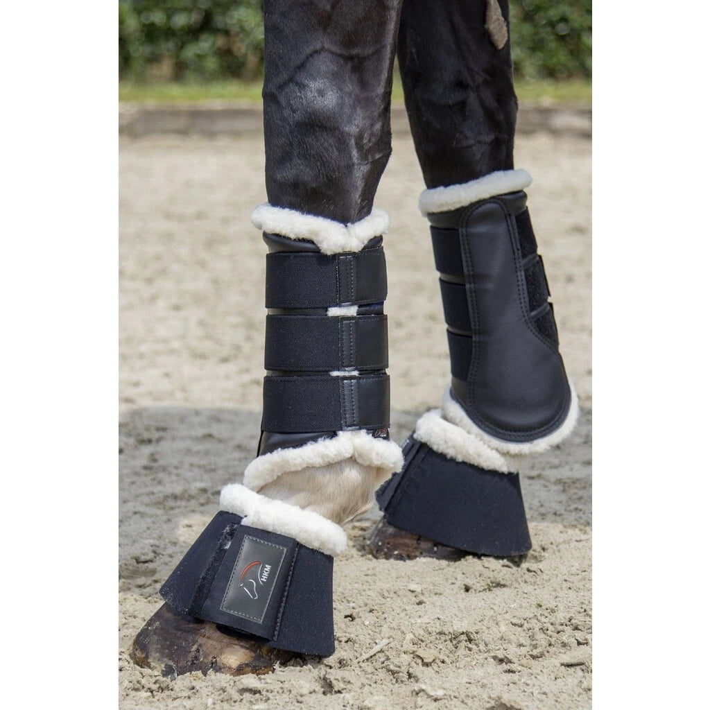 HKM Shock Absorbing Protection Boots "Comfort"/Brushing Boots - Black/Black