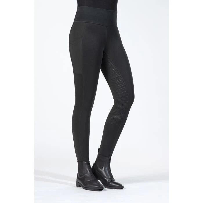 HKM COSY Winter Riding Tights - full Silicone Seat - Black (warm)