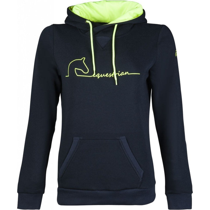 Beautiful Bright & funky "Equestrian" Hoody by HKM - Navy & Lime -Size Small - LAST ONE!