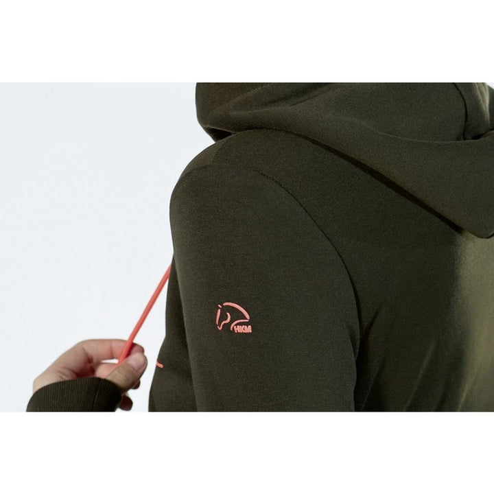 Gorgeous Bright & Funky "Equestrian" Hoody/Jumper by HKM - Dark green & Coral - LOW PRICE!