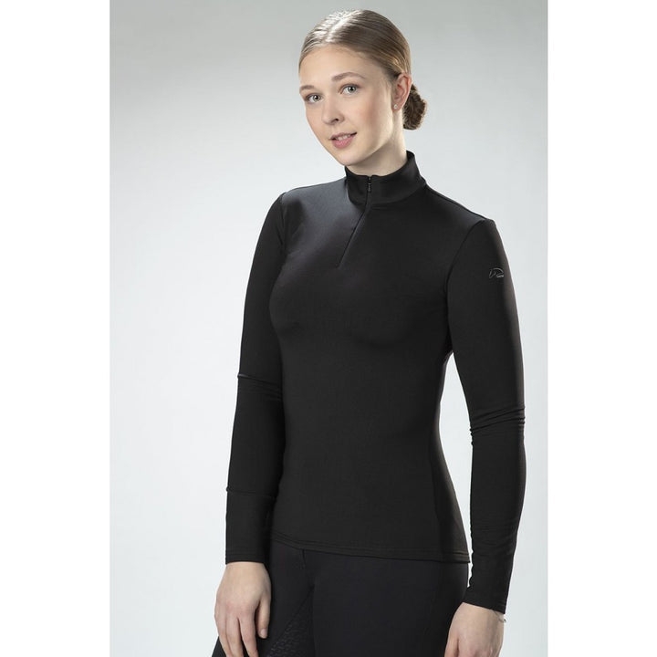 HKM Cosy Fleece Lined Base Layer Top with 3/4 Zip - Black (Very Popular Item)