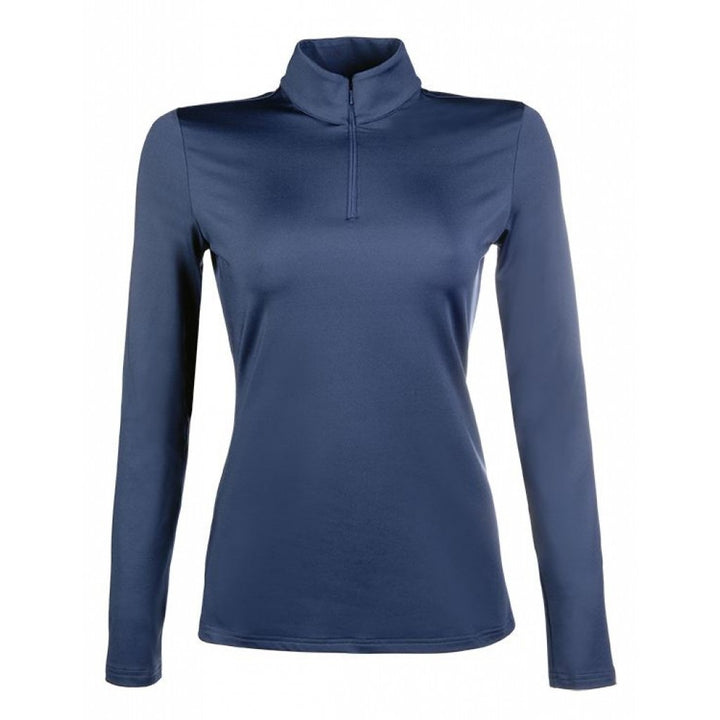 HKM Cosy Fleece Lined Base Layer Top with 3/4 Zip (Very Popular) - Deep Blue