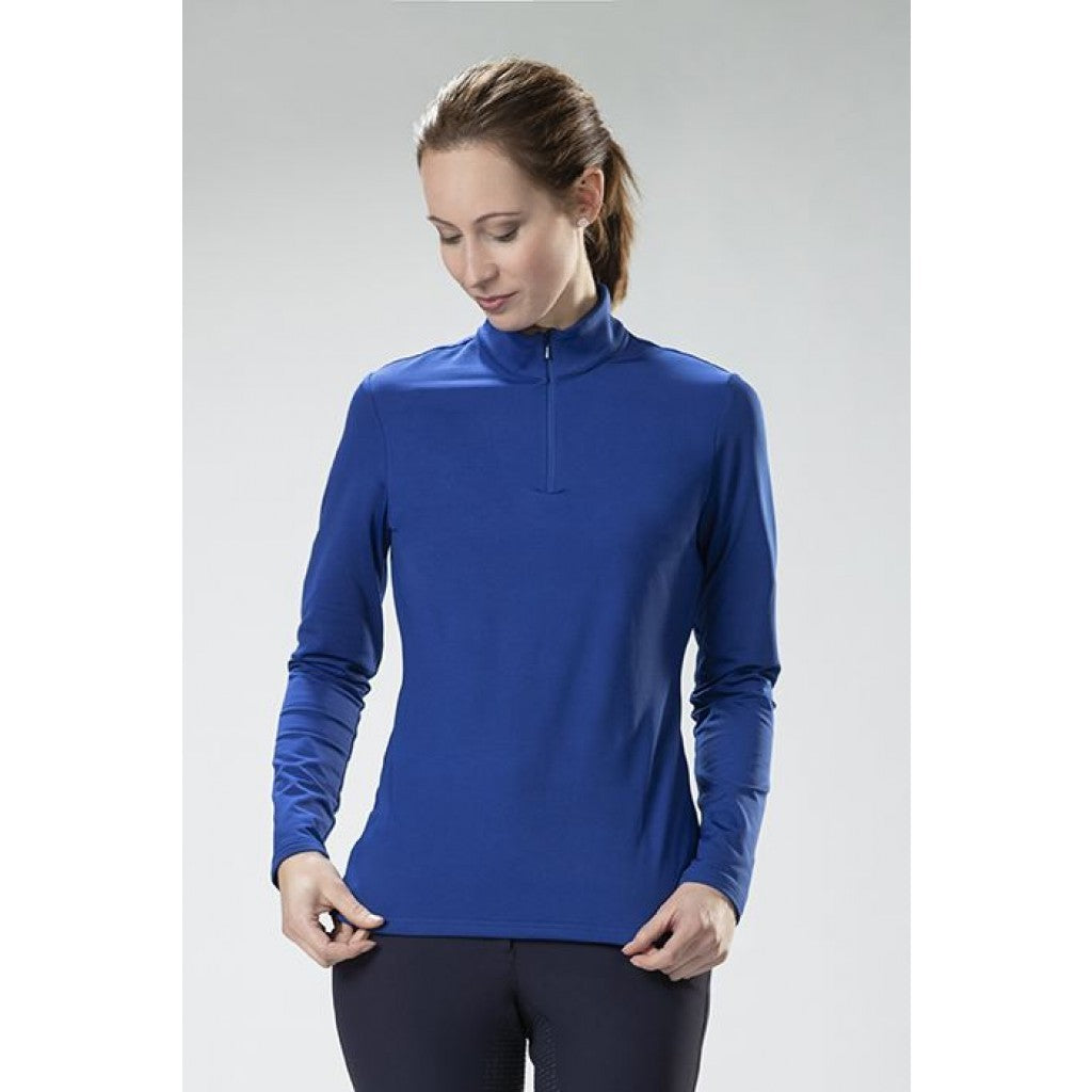 HKM Cosy Fleece Lined Base Layer Top - 3/4 Zip - Royal Blue (Very Popular)
