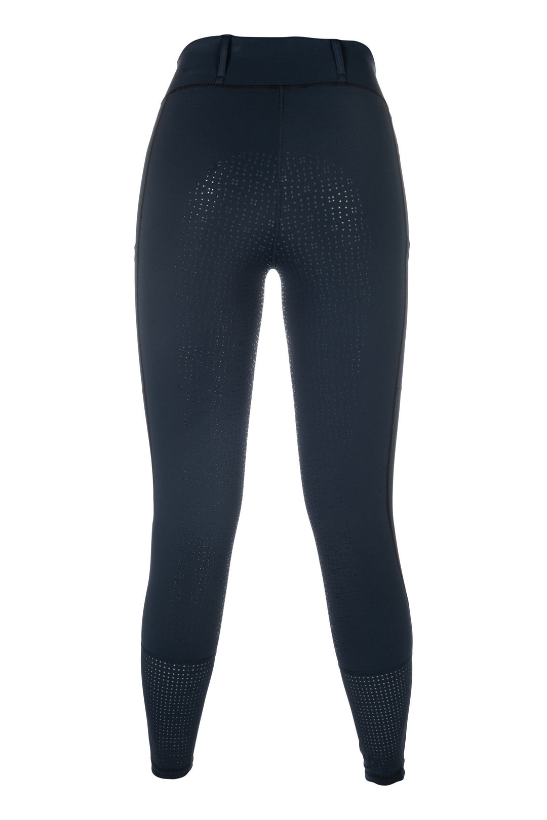 HKM Juna Riding Tights with Full Silicone Seat, Phone Pocket & Belt Loops - Navy