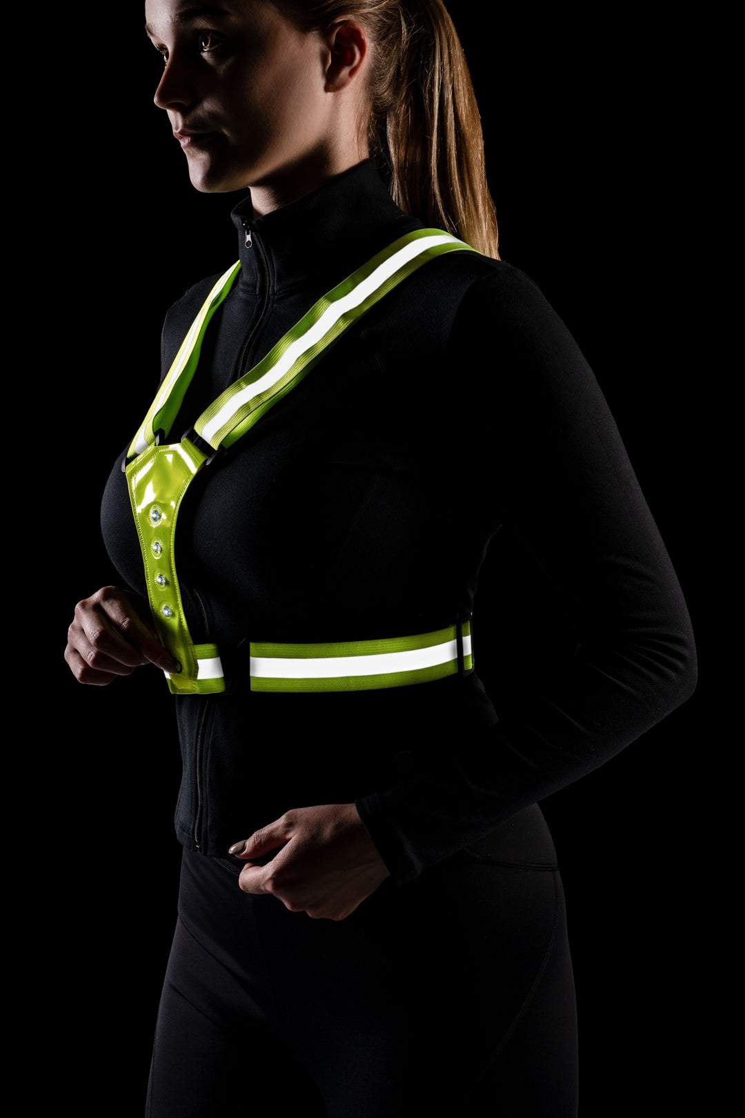 HKM Hi Viz Waistcoat with LED Lights Front & Back - One Size - A MUST HAVE ITEM