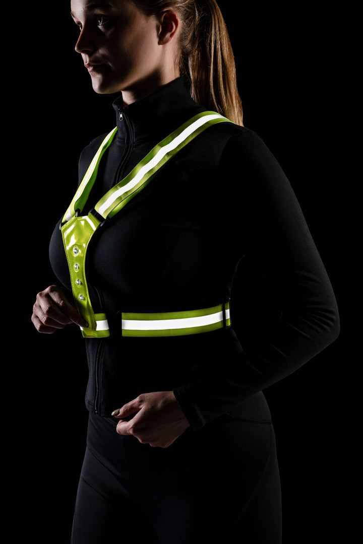 HKM Hi Viz Waistcoat with LED Lights Front & Back - One Size - A MUST HAVE ITEM