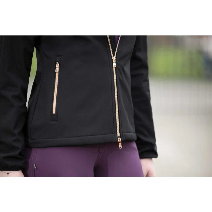 HKM Lily Softshell Jacket in Black & Rose Gold - size Medium (12)- LAST ONE! LOW PRICE
