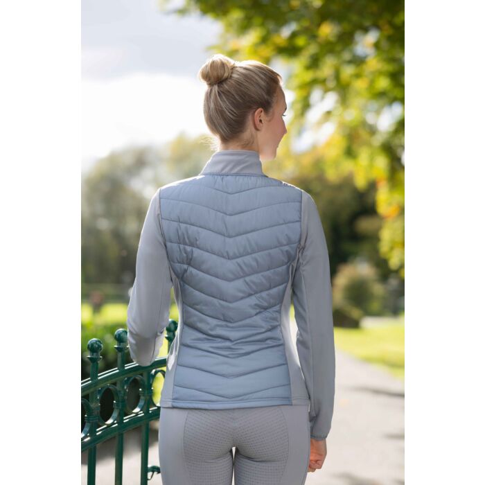 HKM Prag Jersey/Nylon Style Hybrid Jacket, Blue/Grey/Rose Gold, Ladies -