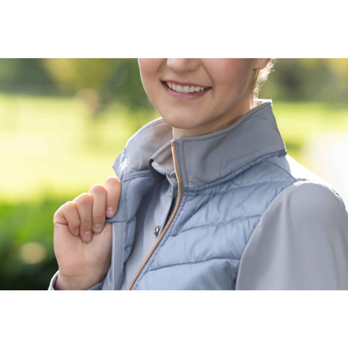 HKM Prag Jersey/Nylon Style Hybrid Jacket, Blue/Grey/Rose Gold, Ladies -