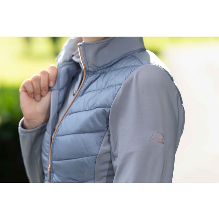 HKM Prag Jersey/Nylon Style Hybrid Jacket, Blue/Grey/Rose Gold, Ladies -